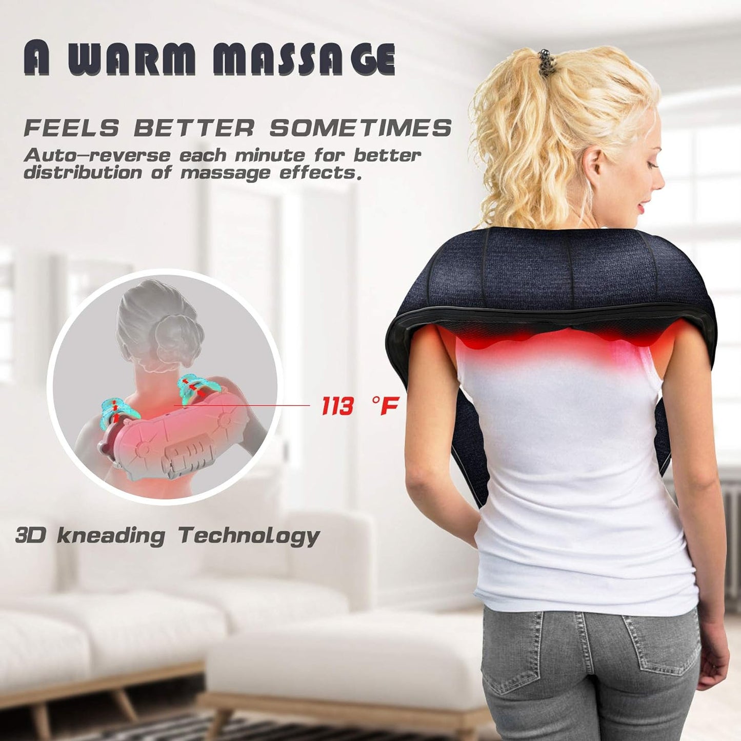 Neck Massager, Back Massager with Heat, Shiatsu Shoulder Massager for Neck Pain Back Pain Relief,Massager Neck Gifts for Thank You & Appreciation, Birthday, Relatives & Family, Anniversary